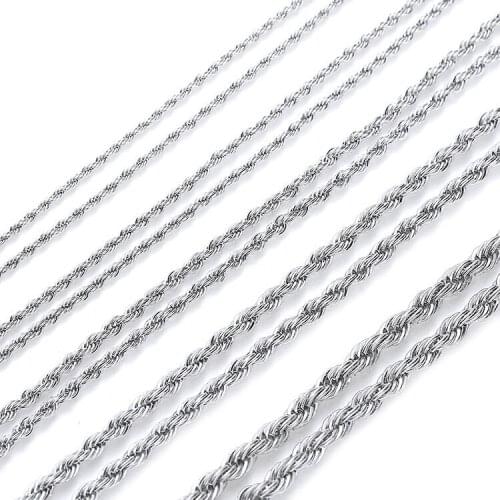 MANGOSKY Titanium steel twist chain 316L titanium steel chain Male and female distribution chain Stainless steel chain