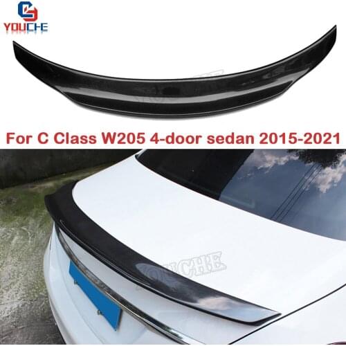 Real Carbon Fiber PSM Style Rear Spoiler Wing for Mercedes W205 C Class 4-door Sedan 2015 + C180 C200 C250 C300 C350