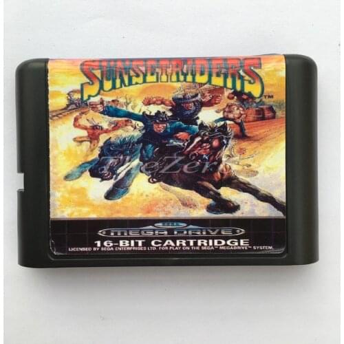 Sunsetriders EU/JAP Shell for 16 bit Game Card for Genesis System for Sega Mega Drive
