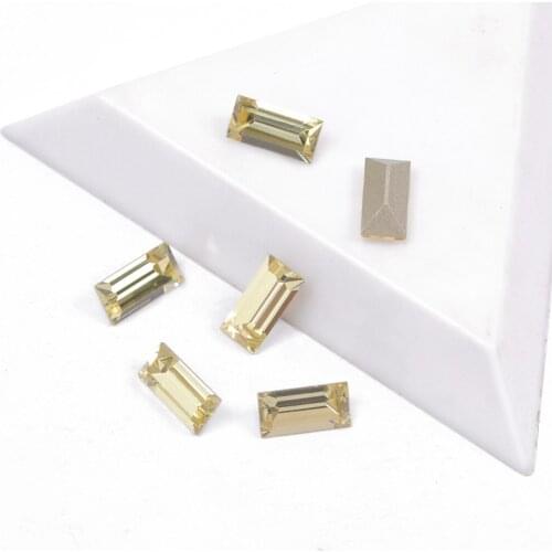 YANRUO 4501 Jonquil Crystals Nail Rhinestones Shing Glass Diamond Baguette Shape Crystals Stones For 3D Nails Art Decorations