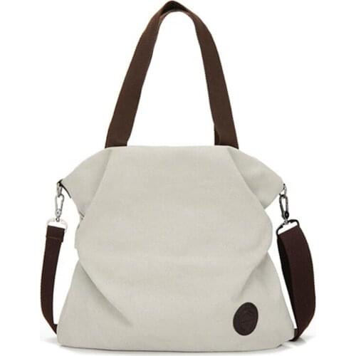 Women Bag Retro Handbags Soft Canvas Bag Large Capacity Women Shopping Bag Casual Hasp Ladies One Shoulder Tote Bags