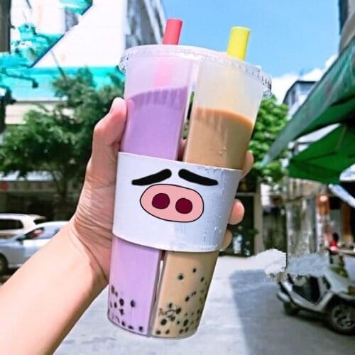 20pcs Net red double grid couple cup festive birthday party favors drinking plastic cups ice cream yogurt dessert cups with lids