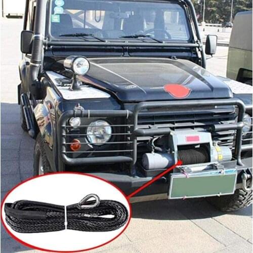 4mm*2m Black Synthetic Winch Rope String Line 12 Strand Off-road Cable Towing Rope With Sleeve for ATV/UTV/SUV/4WD
