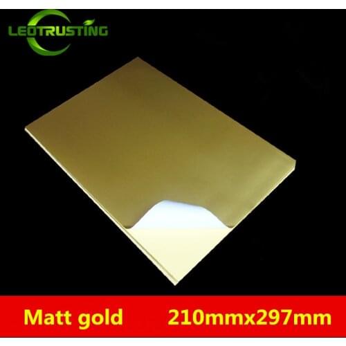 50 sheets New A4 Size 210mmx297mm Matt Gold Sticker 50mic Label Printing Metallic Gold A4 Adhesive Sticker for Laser Printer