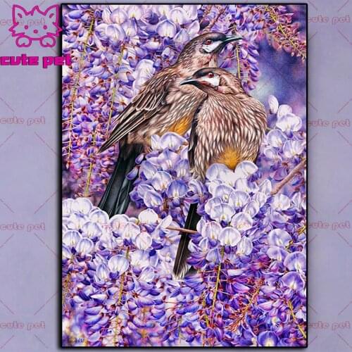 DIY Diamond Painting Two birds and flowers 5d puzzle Diamond Art Embroidery New Arrival Mosaic Handmade rhinestone Home Decor