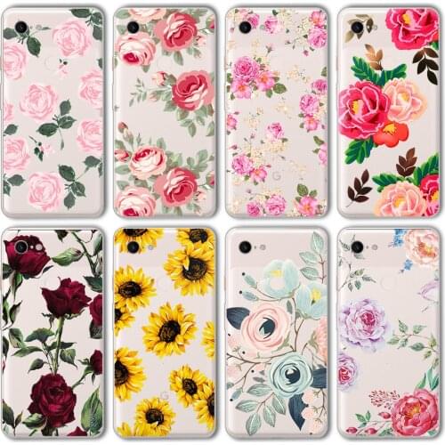 Ciciber Funda Case for Google Pixel 5 4 3 2 XL Luxury Flower Rose Fashion Vogue Soft Silicone for Google Pixel 4a 3a XL Coque