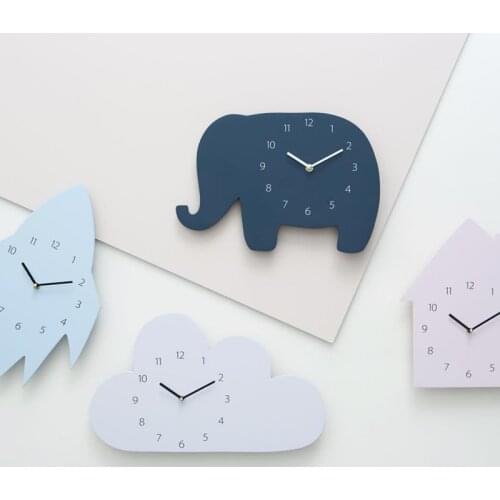 Nordic Style Nursery & Kids Decor Clock Swan Bear Cloud Wall hanging Wood Toys Model Baby Kid Room Furnish Artic Home Decoration