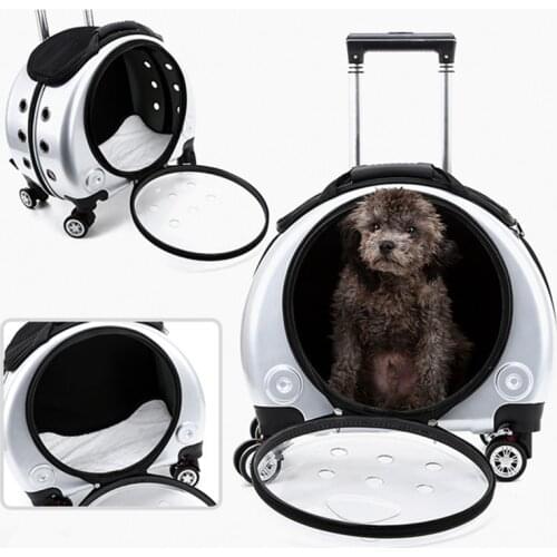 Pet Trolley Travel Bag Cat Carrier Bag Breathable Pet Backpack Portable Cat Bag Carrying For Dogs Large Space Cat Backpack