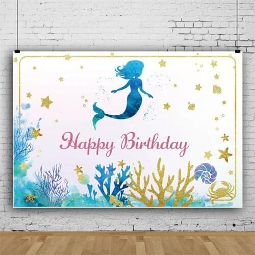 Little Mermaid Princess Under Sea Bed Castle Corals Photography Backdrop Baby shower Birthday Party photo background