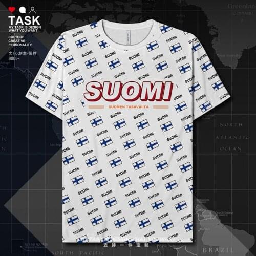 Finland Finnish Finn FIN Quick Dry t shirt Fitness clothing tops Sportswear tracksuit t-shirt casual Fitness summer clothes