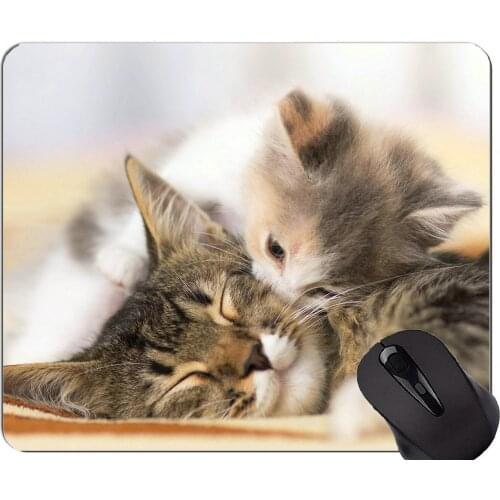 Gaming Mouse Pad Custom,Baby Animal Kitten Animal Cute Kissing Band Love Cat Non-Slip Rubber Base Mousepad