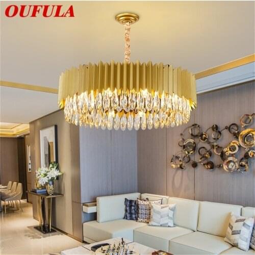 OUFULA Chandelier Lamp Fixtures Luxury Gold Pendant Light Postmodern Home LED for Living Dining Room