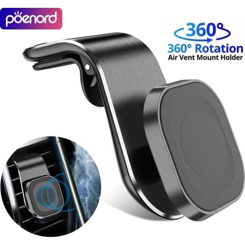 Metal Vent Magnetic 360 Degree Rotating Magnetic Car Phone Holder For iPhone 12 11 Pro Samsung Xiaomi Huawei GPS Holder