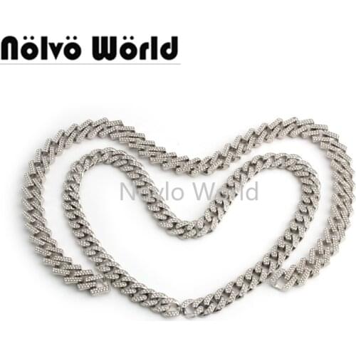 Nolvo World 1-5 pieces 3 and 4mm thick 2 sizes Zinc Alloy Silver chain for bag purse accessories bag chains