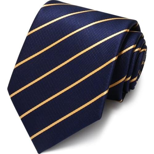 Brand Classic Blue Striped Ties for Men Business Formal 8cm 7cm 5cm Width Necktie Wedding Mens Ties Corbatas with Tie Gift Box