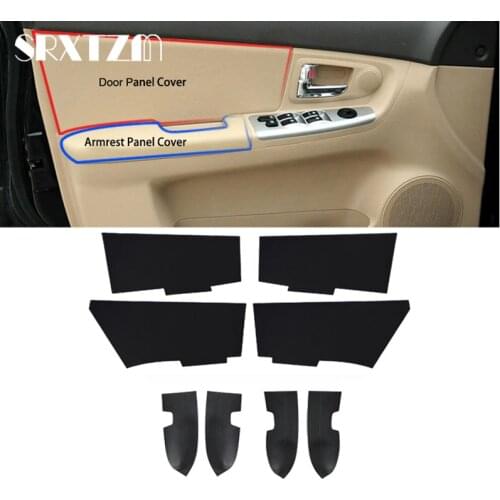 Soft Leather Door Panel Cover For Kia Spectra Cerato 2005 - 2012 4pcs Car-styling Door Armrest Panel Skin Cover Sticker Trim