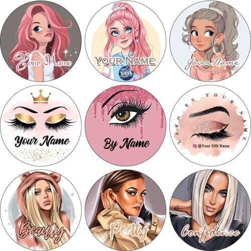 Mink Eyelashes Logo Stickers Wholesale False Eyelash Packaging Box Custom Logo Free Design Private Label 5D Mink Lashes In Bulk