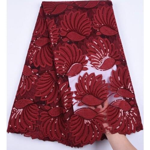 New arrval Sequins Lace Fabric French Lace embroidery Fabrics High Quality Tulle Nigerian Sequins Lace with Wedding Dress