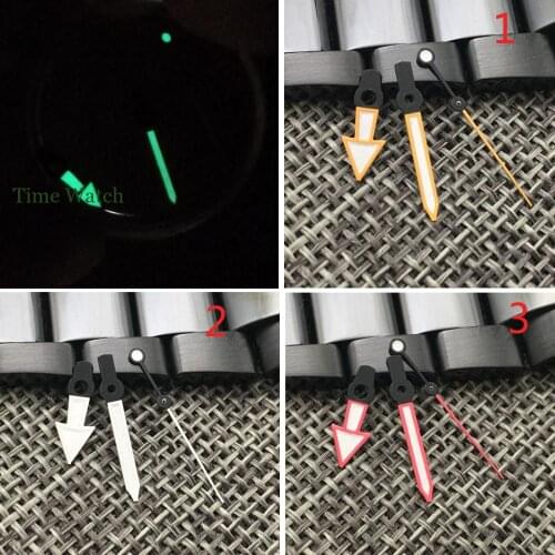 New Arrival Watch Hands Fit For NH35 NH36 Model 7s26 4r35 7009 Automatic Movement Red/Orange/Silver Color Green Lume