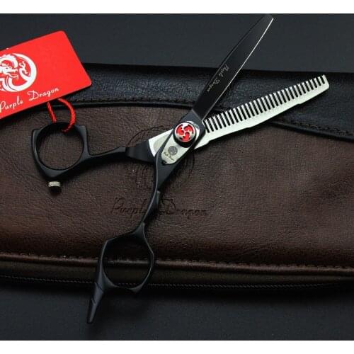 555# 5.5'' Brand Purple Dragon Hairdressing Scissors JP 440C Barbers Under Teeth Thinning Rate Thinning Scissors Hair Shears