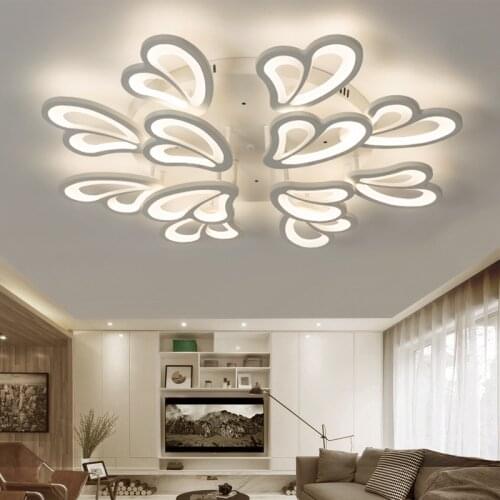 Butterfly Ceiling Chandelier for Living Room Bedroom Modern LED Ceiling Light Chandelier with Remote Control Indoor Decor Light