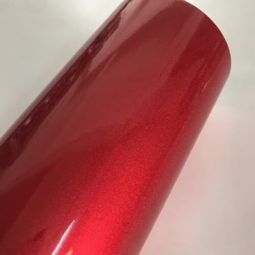 Premium High Glossy Red Diamond Pearl Glitter Wrapping Vinyl Film Glossy Red Candy Glitter Car Sticker Decal Foil