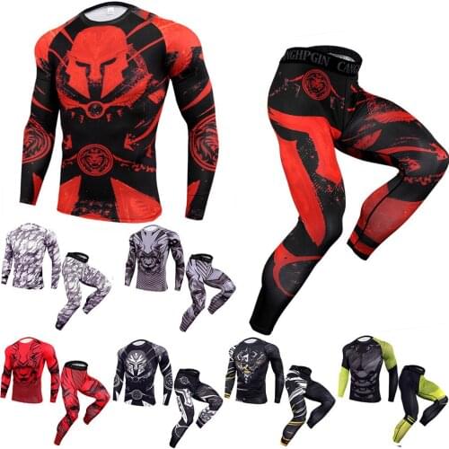 Sportswear Man Sports Suit for men Running Sets Sports kit Fitness Clothes Gym Set T shirt Tracksuit Husband Training Leggings