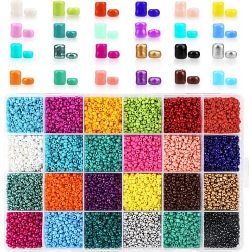 Linsoir 24 Colors 2/3/4mm Small Glass Miyuki Beads Seed Bead Jewelry Material For Making Necklace Bracelet Jewelry Findings
