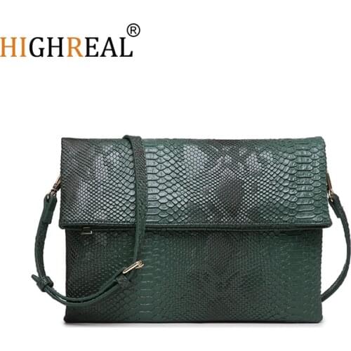 New Ostrich Womens Shoulder Bag Snake Pattern Fashion Design Womens Messenger Bag Brand Design Envelope Day Clutch Bag