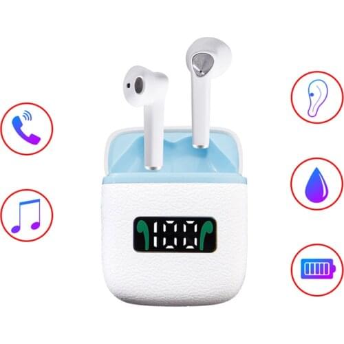 The new S20 noise reduction digital display TWS Bluetooth headset 5.0 skin grain LED stereo earbud wireless headset