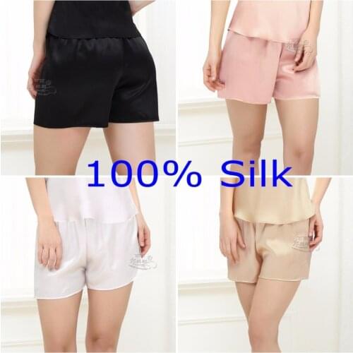 100% Pure Silk Womens Night Sleep Shorts Undershorts Sleepwear Leggings YM003