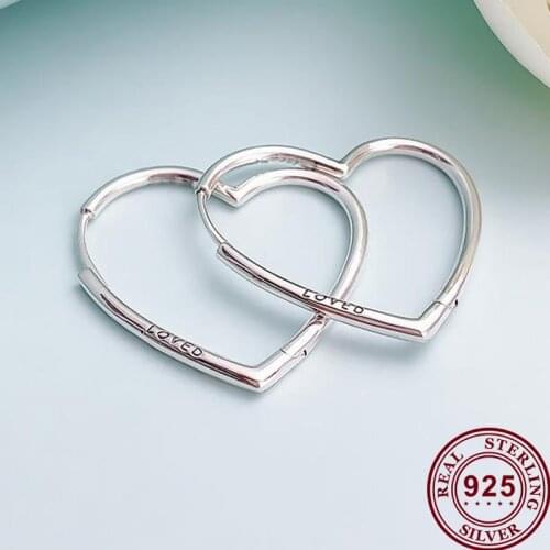 Original 925 серьги Silver Pan Earrings Silvery Valentines Day Simple Love Pan Earrings For Women Wedding Gift Fashion Jewelry