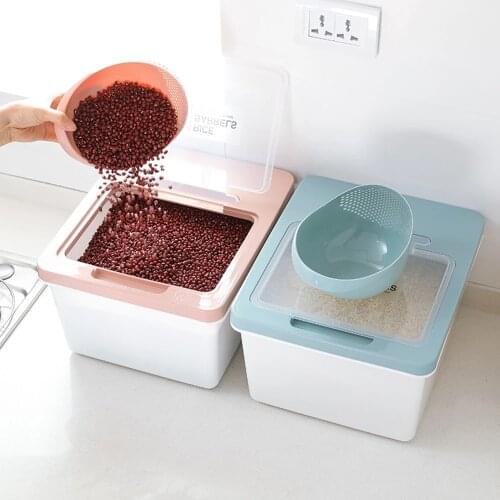 Plastic Cereal Dispenser Storage Box Kitchen Food Rice Grain Container Organizer Grain Storage Cans Container Jars