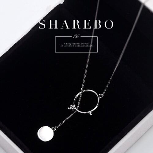 REETI 925 Sterling Silver Jewelry Circle Strip Necklace collares kolye bijoux femme Choker Necklace