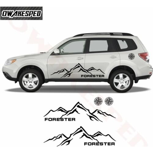 1set Car Stickers For Subaru Forester Compass Mountains Grahpics Stripes Auto Body Door Side Decor Vinyl Decals