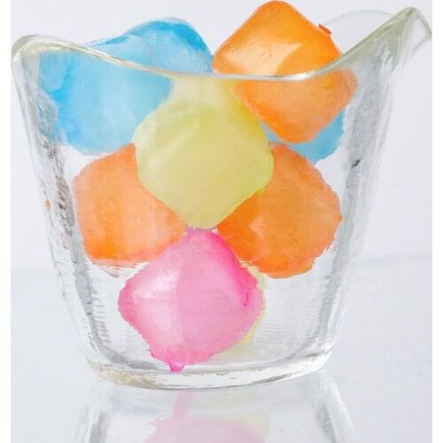 10pcs/Pack Square Reusable 3D Ice Cubes Multicolor Cooling Tool for Party Reusable Ice Cubes (Random Color)