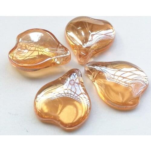 20 Pieces/lot Heart-shaped Beads Sew On Stone 12*14mm Red Amber Flatback Sewing Glass Beads