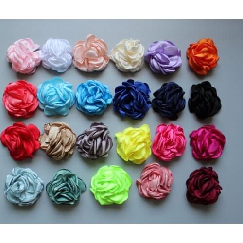 2017 30pcs/lot 23colors Vintage Burned Eage Hair Rose Flowers For Children Accessories Artificial Fabric Flowers For Headbands