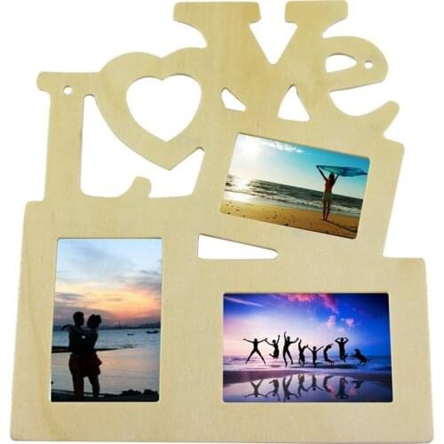 3 Boxes Hollow Love Wooden Picture Frame Art Decor Modern Wall Photo Frames Vintage Foto Picture Frame Frames Home Decor