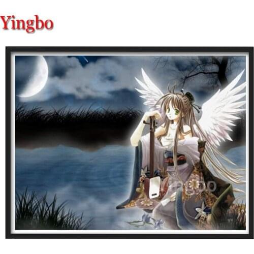 Anime angel girl Diamond Embroidery Full Square Round Mosaic Diamond Painting Stickers 5D DIY Cross Stitch Kit Home Decoration