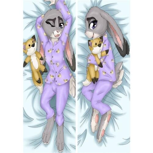 Anime JK Judy Hopps Dakimakura Cartoon Animal Rabbit Pillowcase Hug Body Pillow Cover Case