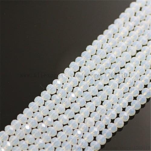 Isywaka Milky white Color 1800pcs 2mm Rondelle Austria faceted Crystal Glass Beads Loose Spacer Round Bead for Jewelry Making
