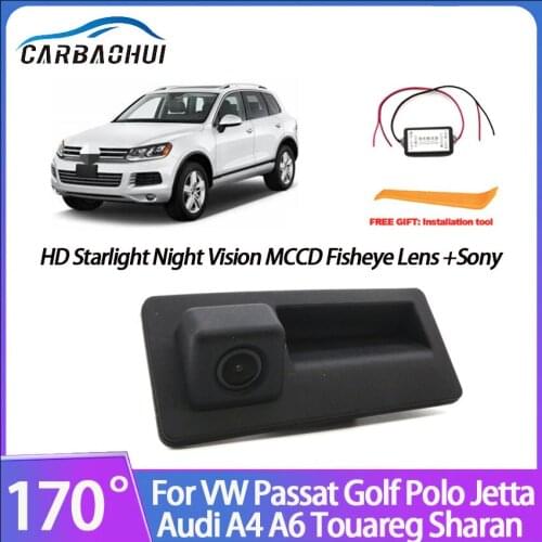 Car Rear View Reverse Backup Trunk Handle Camera For VW Passat Golf Polo Jetta Touareg Sharan For Audi A4 A6 HD Night Vision CCD