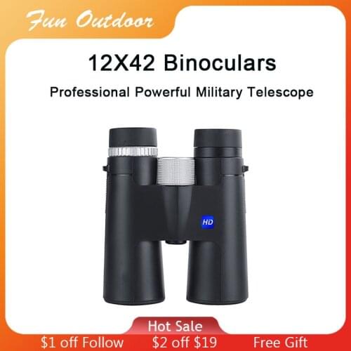 12X42 Binoculars Professional Powerful Military Telescope HD Low Light Night Vision Binoculars Waterproof for Hunting Travel