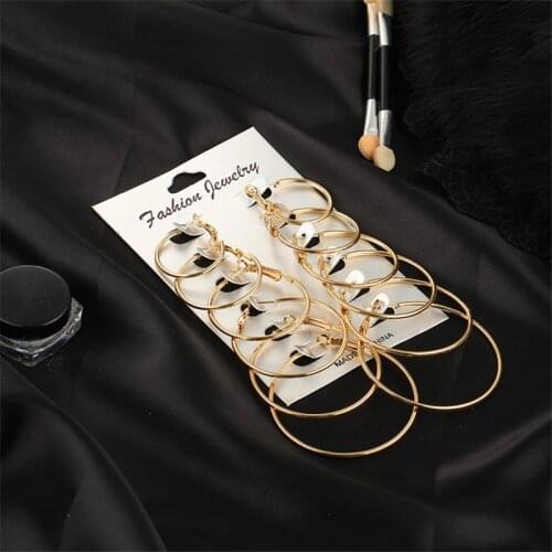Bohemian Fashion Earrings Punk Hollow Round Earrings Ear Jackets Women Geometric Big Hoop Ear Climbers Piercing Jewelry bijoux