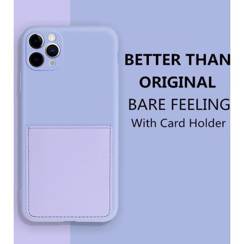 Card Holder Liquid Silicone Case For iPhone 12 12Mini 11 Pro MAX XSMAX XR X XS SE2020 7 8 Plus Wallet With Card Holder Cover