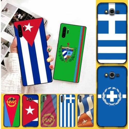 Greece Cuba Eritrea flag Phone Case For Samsung Galaxy Note20 ultra 7 8 9 10 Plus lite M51 M21 M30S