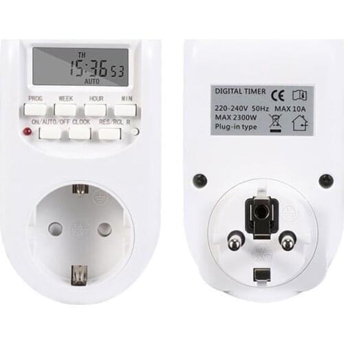 Digital Timer Switch Kitchen Timer Outlet Programmable Setting of Clock/ On/ Off Time
