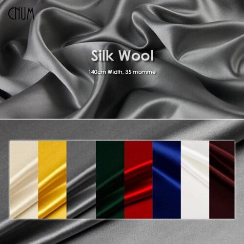 CNUM SW14035 Silk Wool/ Pure Color, 13 colors/ Silk Fabric 35% Silk, 65% Wool Heavy/ Width:1.53yd, Thickness:35m/m