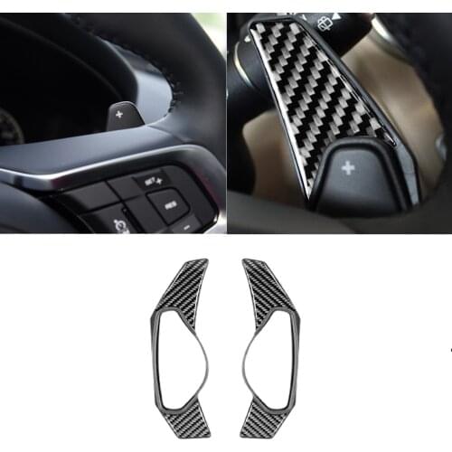 Carbon Fiber Decorative Interior Accessories Decoration Steering Wheel Paddle Shifter Extension Sticker Fit For Jaguar XE XF X76
